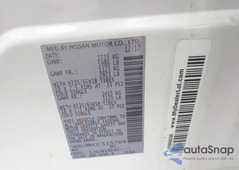 2018 Infiniti Qx60 z USA, uszkodzony, nr VIN 5N1DL0MMXJC515704